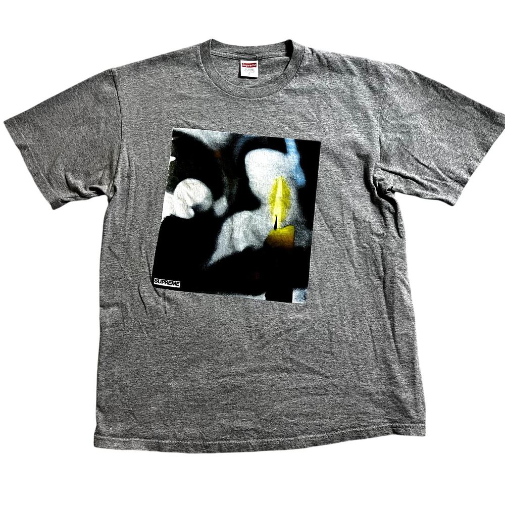 Supreme Men’s Candle Tee Heather Gray Large Graphic Short Sleeve